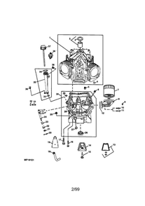 Cylinder Block And Dipstick Diagram and Parts List for 351700-1114  Briggs and Stratton Engine